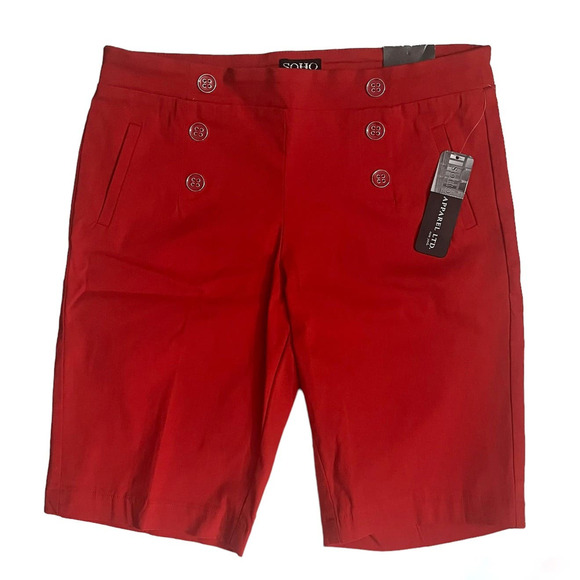 NWT - Soho Apparel Red Bermuda Short (Size: S) - Picture 1 of 4